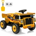 thumbnail image 1 of 12V Ride on Dump Truck,Construction Vehicle Ride on Toy with Remote Control, Electric Dump Bed & Shovel with Spring Suspension, Music, and LED Lights,Yellow, 1 of 5