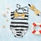 thumbnail image 1 of Trajes de baño de tres piezas para niñas pequeñas Herrnalise, con lazo a rayas, a la moda, para playa, divididos, 1 of 8