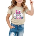 thumbnail image 1 of MIASHUI T-Shirts Graphiques de Pâques pour Garçons, Doux, Décontractés, à Manches Courtes, Hauts Colorés pour Enfants, Beige, 10-11 Ans, 1 of 4