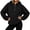 Black, variant on Womens Oversized Boxy Pullover Drop Shoulder Half Zip Hoodie with Kangaroo Pocket Cropped Hip Length Solid Casual Lounge Top