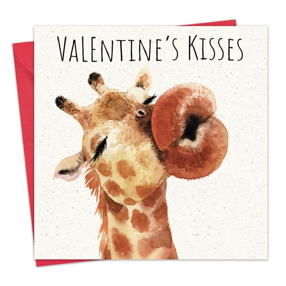 Twizler Funny Valentines Card with Giraffe - Valentine's Day Card for Husband Wife or Boyfriend Girlfriend - Him Her or Fiancé Fiancée Partner
