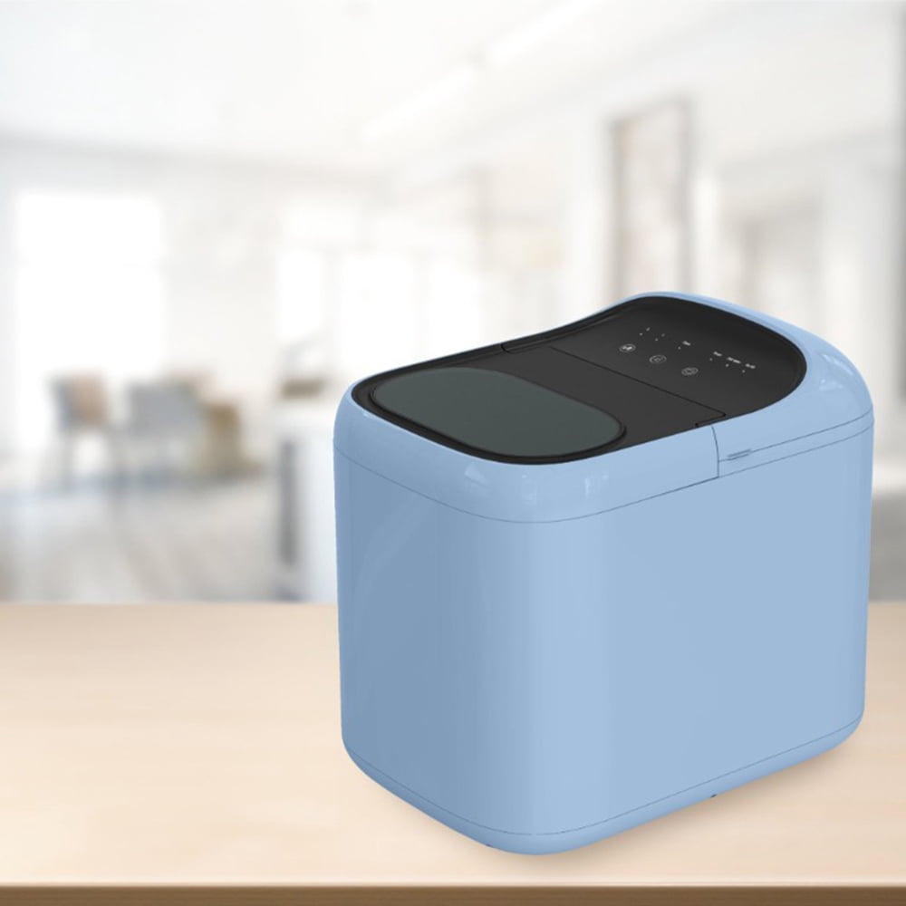 Countertop Ice Maker w/ Basket & Scoop, Fast Ice Making, Bullet Ice Type, Large Capacity, Portable Ice Machine for Home Kitchen Office Camping, Ideal Gift for Women and Men Blue