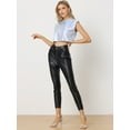 thumbnail image 4 of DARING DIVA Women's Sleeveless Sparkle Round Neck Crop Holographic Tops L Silver-Plaid, 4 of 6