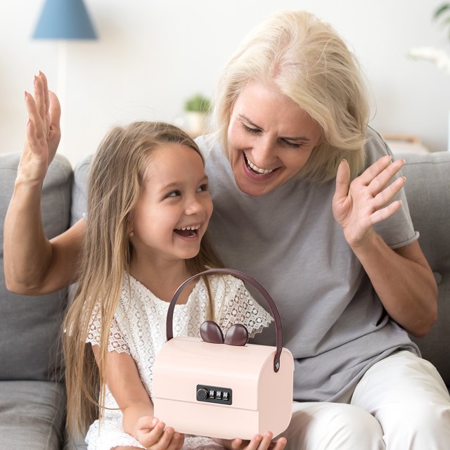Almacenamiento y organización de oficina, caja de almacenamiento para guardar contraseñas para niños, caja de contraseña portátil, caja de plástico de gran capacidad para guardar monedas, caja de segu