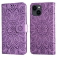 thumbnail image 1 of Funda tipo cartera GANGXUN para iPhone 13 , diseño girasol, cuero PU, soporte, cierre magnético, tarjetero, 1 of 5