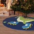 thumbnail image 6 of Yiaed Dino Playing Roller Skate Print Christmas Tree Skirt , Tree SkirtsTree Mat for Christmas Winter Holiday Indoor Decorations-36", 6 of 7