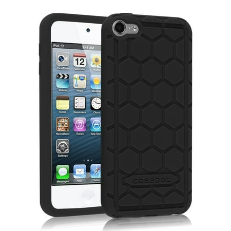 Ipod Touch 5 Black Fintie Silicone Case for iPod Touch 7 / iPod Touch 6 / iPod Touch 5 - Shockproof Anti Slip Protective Cover, Black ()