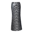 thumbnail image 4 of CAIXAI Womens Maxi Skirt Elegant Leopard Print Skirt Fishtail High Waist Midi Long Casual Skirts for Party Wedding, 4 of 5