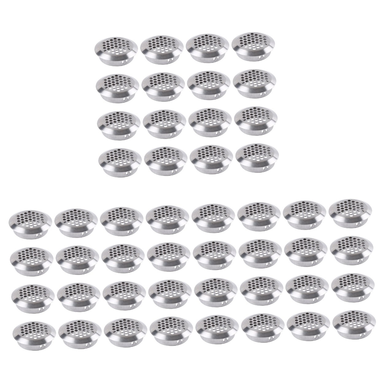 YSNOOWE Wardrobe Vent Cover Silver Breathable Cabinet Ventilation 150Pcs