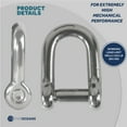 thumbnail image 3 of Five Oceans 5/16 Screw Pin D Shackles, Stainless Steel Anchor Shackle for Boat, Sailboat FO411, 3 of 8