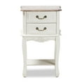thumbnail image 2 of Baxton Studio Amalie Antique French Country Cottage Two-Tone White and Oak Finished 2-Drawer Wood End Table, 2 of 10
