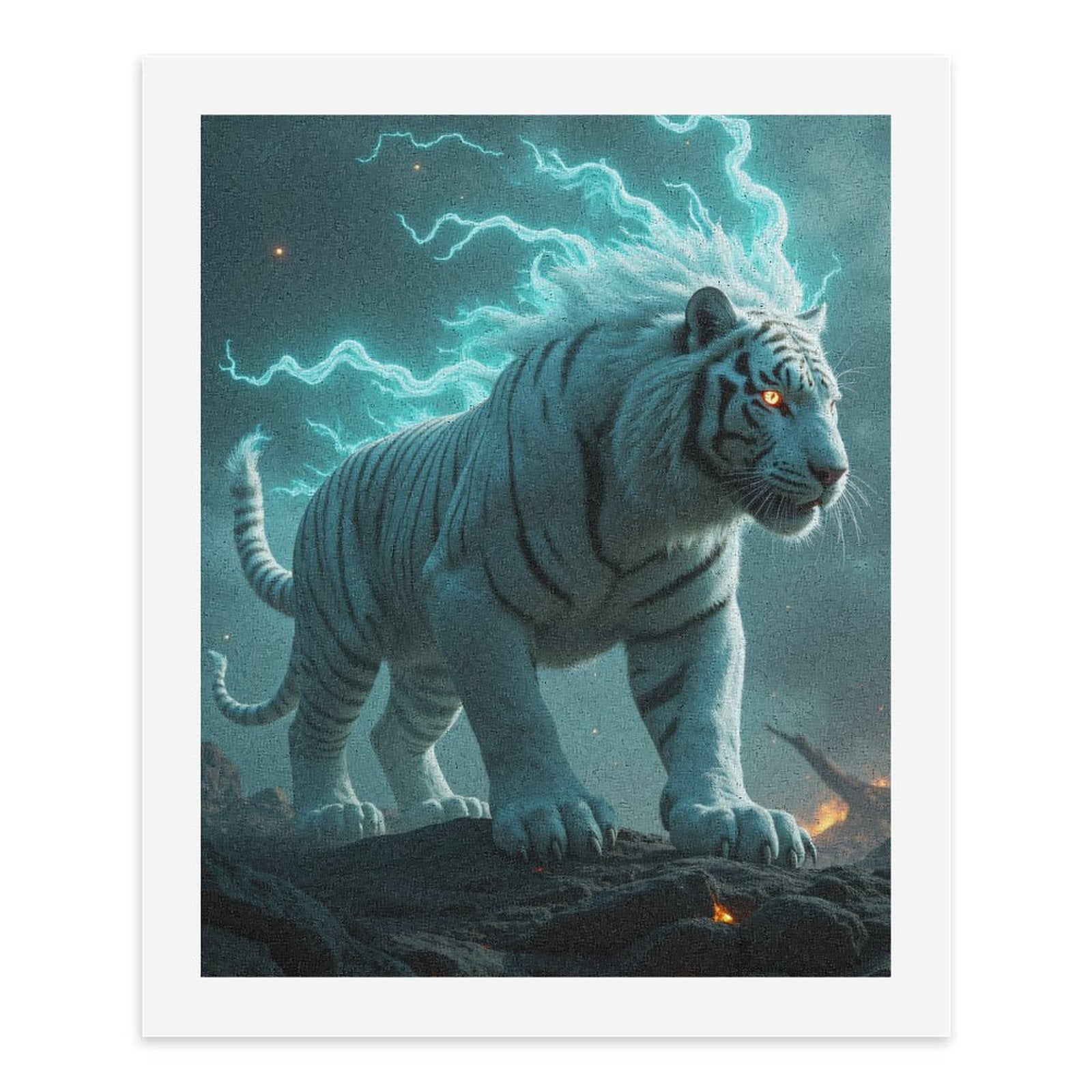 Paint By Numbers Kit for Adults Beginner - White Tiger Aura DIY Canvas Painting Kits for Adults, Frameless Paint By Number for Adults for Home Wall Decor 16x20 Inch
