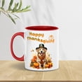thumbnail image 2 of Happy Thanksgiving Golden Retriever Welcome Thankful Fall Autumn Pumpkin 11oz Accent Two-tone Mug Goldens Dog Lover Gifts Idea Coffee Tea Cup - 02021, 2 of 5