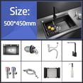 thumbnail image 1 of Multi-size Stainless Steel Kitchen Sink Single Bowl Nano Black Kitchen Fixtures Drain Kit Top Mount/Undermount, 1 of 5