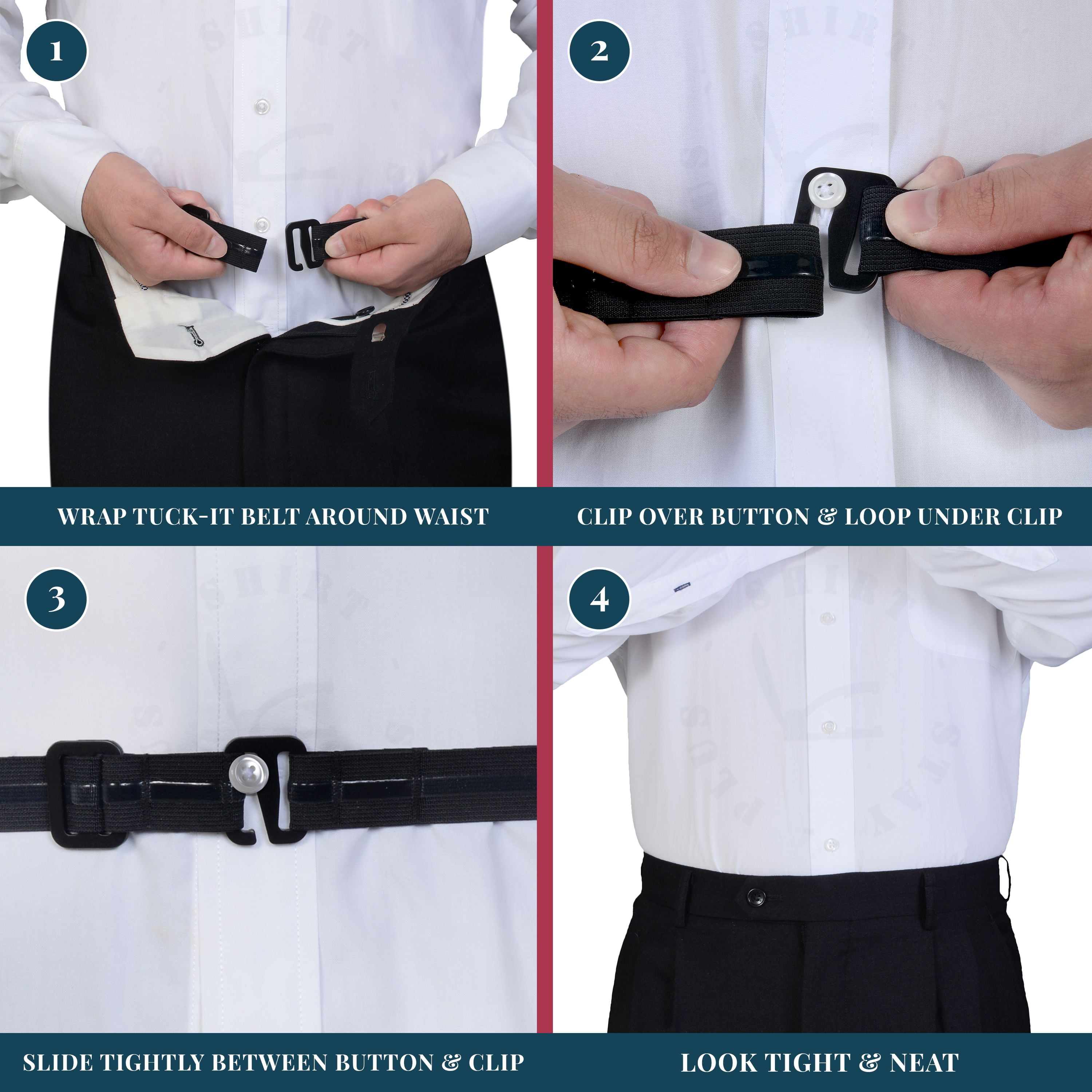Tuck-It Belt Style Shirt Stays from Shirt Stay Plus (Select Series