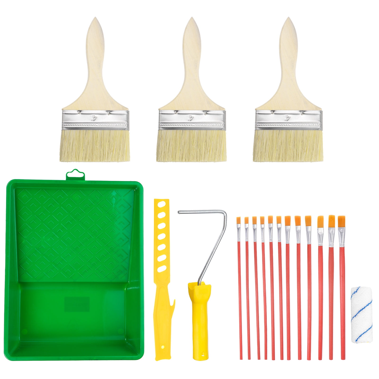 Uxcell Paint Roller Set, 4" Thick Chemical Fiber Painting Brushes for