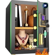SYSENFO 3.0 Cuft Large Security Safe Box, Digital Keypad Lock, Built-in Alarm System & Fireproof Bag, Home & Office Safe for Cash, Valuables (Black)