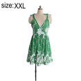 thumbnail image 2 of Vestido casual con volantes y correa de espagueti ajustable con cuello cruzado floral de verano para mujer Adepaton  BST2000102-3, 2 of 6