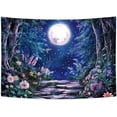 thumbnail image 3 of Gojian Fantasy Forest Tree Butterfly Wall Hanging, Fairy Magical Enchanted Jungle Waterfall Mushroom Tapestry for Bedroom Living Room, 3 of 6
