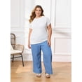 thumbnail image 2 of DARING DIVA Women's Plus Pointelle Knit Tops Casual Blouse 3X White, 2 of 6