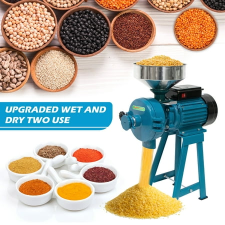 

Grain Mill Electric Grain Grinder 3000W Commercial Corn Grinder Machine for Wheat Grinder 80 Grids Grinding Diameter with Funnel (Wet & Dry Grinder)