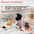 thumbnail image 3 of Instant Solo 2-in-1 Single Serve Coffee Maker for Ground Coffee or K-Cup Pods with 3 Brew Sizes, Pink, 3 of 11