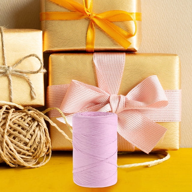 LOLIPPYY 1Pack Raffia Paper String Colored Wrapping Ribbon For Diy Decoration And Flower Arrangements 3.73X2.40X2.40in
