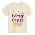 thumbnail image 4 of Toddler Baby Girls Shirts Easter Cute Graphic Shirt Short Sleeve Crewneck T-Shirt Breathable Cotton Summer Tees Kids Top Beige 6-7 Years, 4 of 4