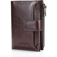 thumbnail image 1 of CHANPINCL Cartera con Zíper de Cuero Genuino para Hombre con Hebilla – Tarjetero de Gran Capacidad con Bloqueo RFID y Bolsillo para Monedas (Cuero Curtido Vegetal Marrón), 1 of 6