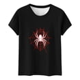 thumbnail image 5 of Dolkfu Tops for Women Trendy Short Sleeve Halloween Black Crew Neck T-Shirts Graphic Prints Relaxed Fit Refined Animal Tops Black,L, 5 of 6