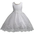 thumbnail image 4 of Huowey Kids Children Flower Girl Lace Wedding Party Formal Long Gown Dress Trendy Dailywear, 4-5 Years, 4 of 4