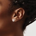 thumbnail image 6 of Auriga Fine Jewelry 925 Sterling Silver Rhodium/Rose Gold-plated CZ Heart Stud Earrings for Women, 6 of 6