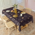 thumbnail image 3 of Dark Purple Sun Moon Star Pattern Rectangle Tablecloth 60"x120",Waterproof Polyester Rectangle Table Cloth, Wipeable Spillproof Polyester Tablecloth for Dining, Camping, Indoor and Outdoor, 3 of 6