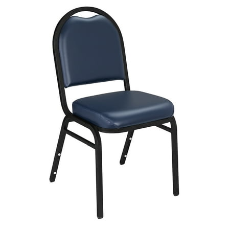2 Pack Stack Chair - (Pack of 2) NPS 9200 Series Premium Vinyl Upholstered Stack Chair, Midnight Blue Seat