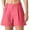 Pink, variant on Wdfiry Women's Summer Dressy Casual Elastic Waist Wide Leg Suit Tailored Shorts Comfy Elagant Work Trouser Shorts with Pocketsts