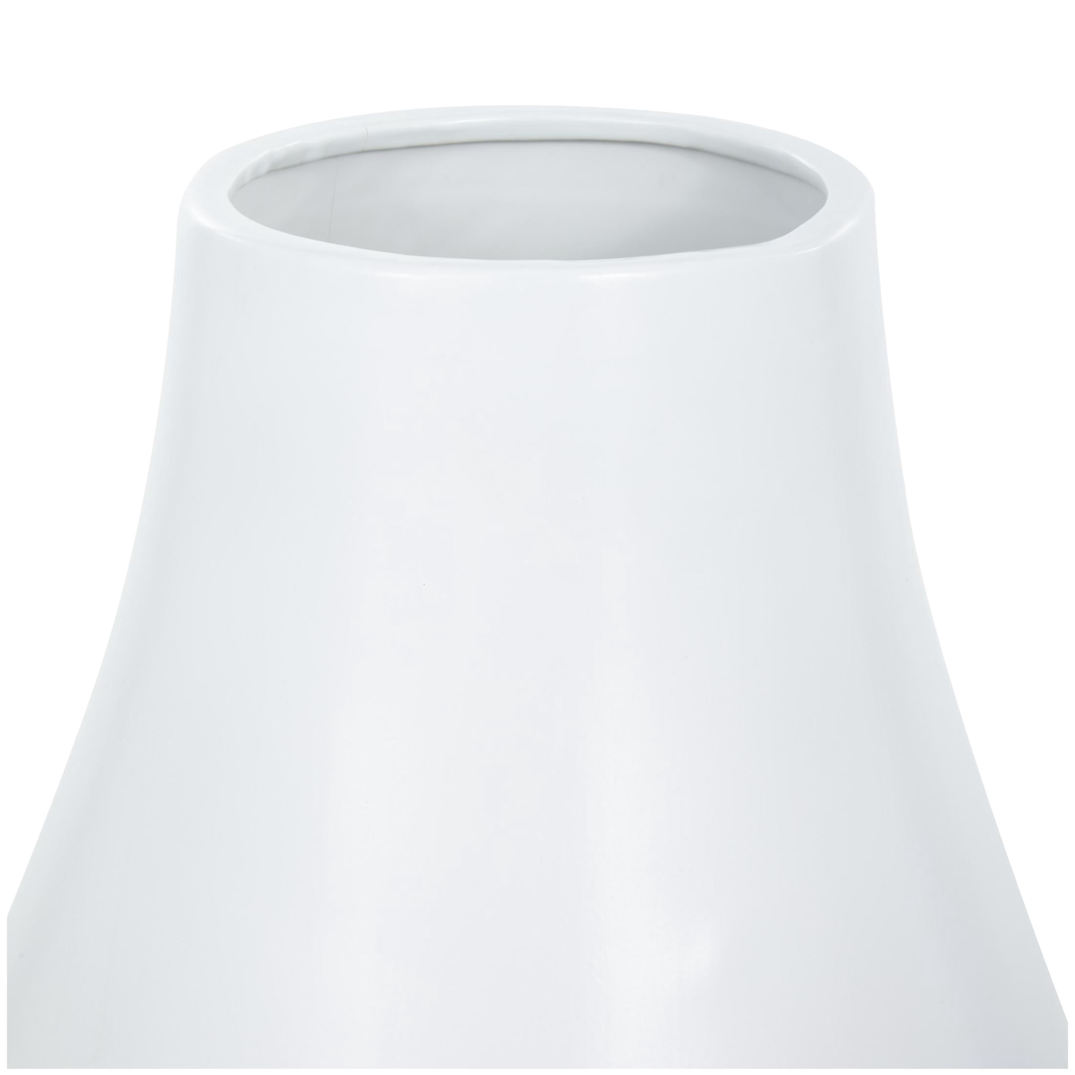DecMode 28" Rounded Matte Floor White Ceramic Vase