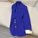thumbnail image 1 of Blazer de mujer, moda informal, color liso, bolsillo, cuello vuelto, blusa de manga larga, blazer, blusa de dacrón para mujer, 1 of 4