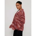 thumbnail image 5 of Women'S Oversized Striped Cardigan Sweaters Button Down Long Sleeve Drop Shoulder Knit Outerwear Coat Wine Red S, 5 of 7