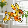 thumbnail image 6 of AURIGATE 2D Easter Bunny Stained Glass Acrylic Suncatcher 7.87in, Colorful Rabbit Window Hanging Decor for Spring Easter Home Wall Window Farmhouse Decor, 6 of 7