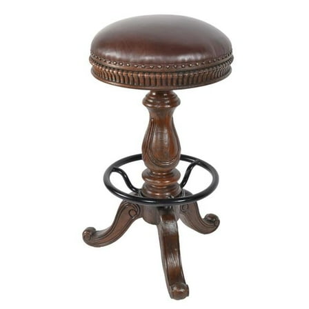 AFD Home 12019154 Church Street Leather Bar Height Stool, Vintage Estate Brown