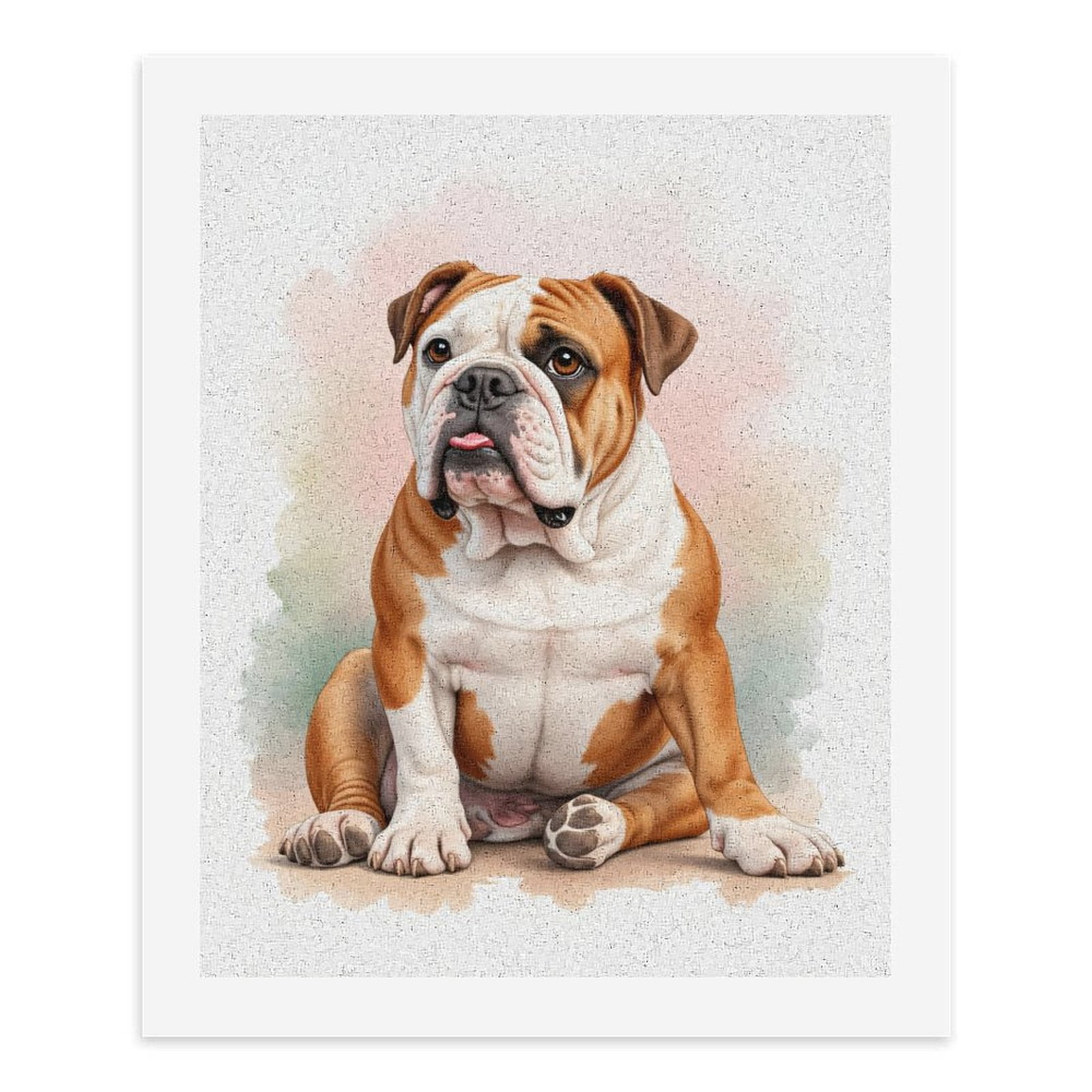 Paint by Numbers Kit for Adults, Bulldog Portrait Colorful Art Paint by Numbers, Easy Paint by Numbers Kit for Adults Beginner, DIY Adult Paint by Number Kits on Canvas, 12x16in Home Decor