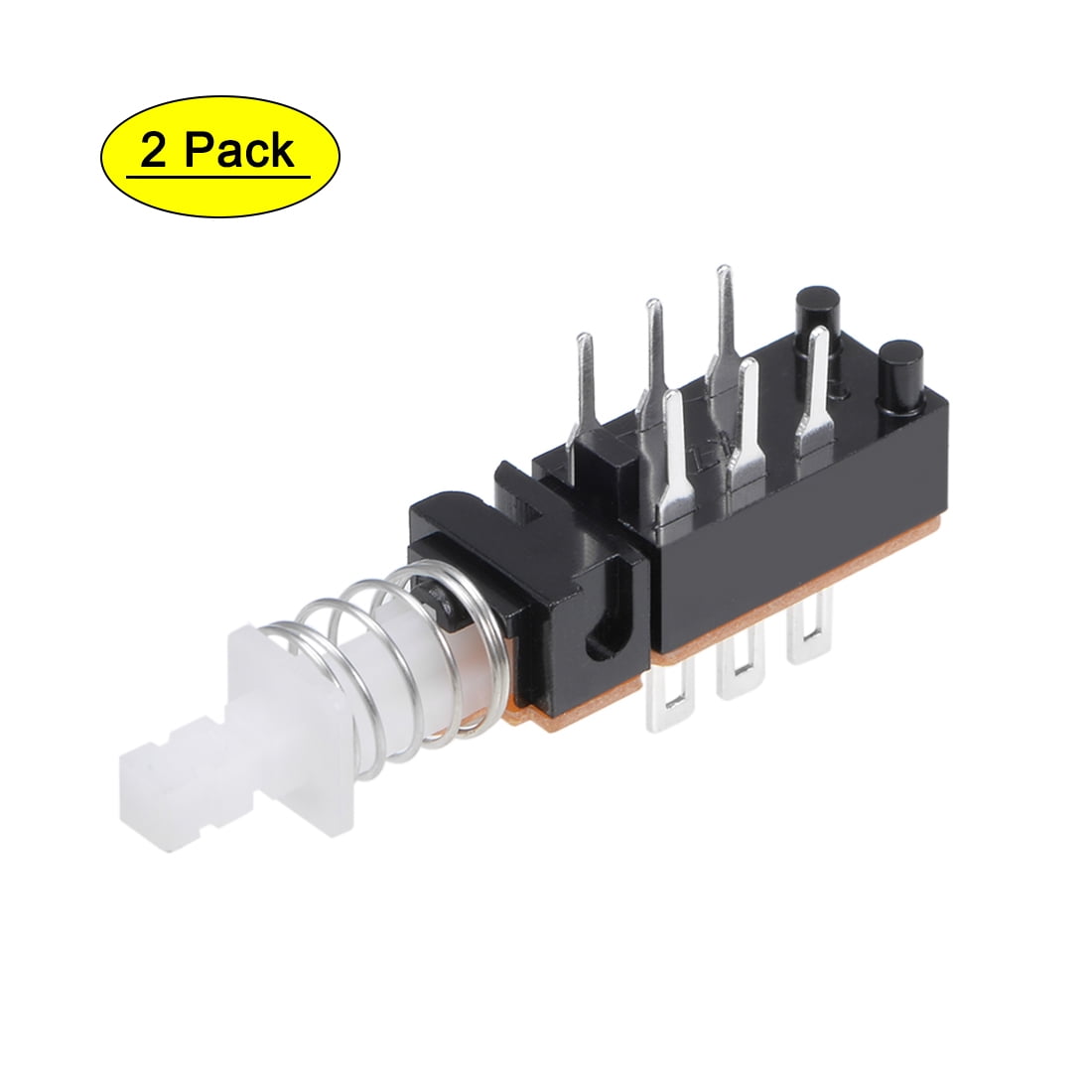 Momentary Push Button Switch, DPDT 2 Pole 6 Pin 1 Position 2pcs