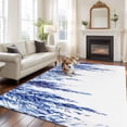 thumbnail image 2 of Area Rug for Living Room, Navy Blue Non-Slip Indoor Ex Large Carpet for Bedroom/Dining Room, Summer Botanical Leaves Watercolor Washable Low-Profile Rectangle Floor Runner Rugs - 8 x 10 Ft, 2 of 8
