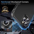 thumbnail image 3 of HTOOQ [Protection Militaire & Magnétique] Conçu pour iPhone 12 Cas Pro Max, Compatible avec MagSafe Anti-Choc Anti-Rayures Mince pour Hommes / Femmes Couverture de Téléphone 6.7 Pouces 2020-Noirnoir, 3 of 8