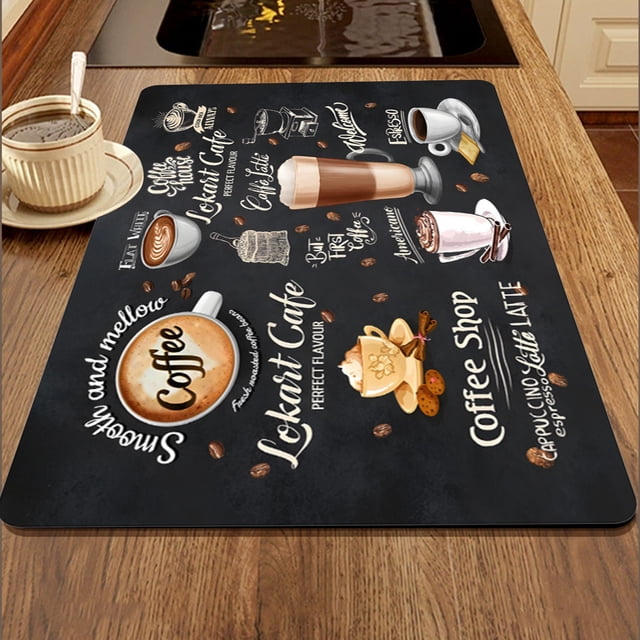EGNMCR Keep Your Kitchen Counter Dry And Stylish With Coffee Machine Mat Super Absorbent Easy To Clean For Home And Bar Use Coffee machine pad