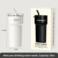 thumbnail image 6 of HOLOHOLO 24oz White Stainless Steel Insulated Tumbler with Lid and Straw Leak-Proof Stainless Steel Coffee Cup for Daily Use, 6 of 7