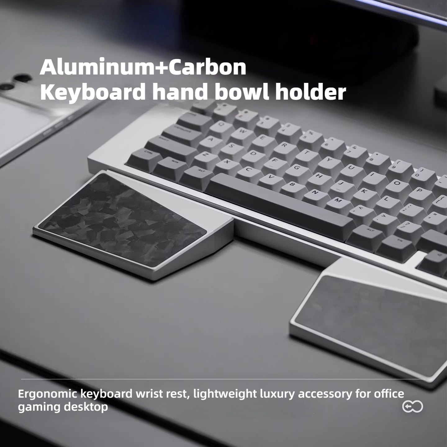 Aluminum Keyboard Wrist Rest, Easy-Clean Metal Palm Rest Pad for Mechanical Gaming Keyboards, Ergonomic Wrist Support (Model K1)