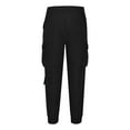 thumbnail image 6 of SSAAVKUY Men Casual Jogger Pant Relaxed Fit Cargo Pants Stretch Drawstring Sweatpant Hiking Outdoor Athletic Sport Jogger Pant Black 12, 6 of 7