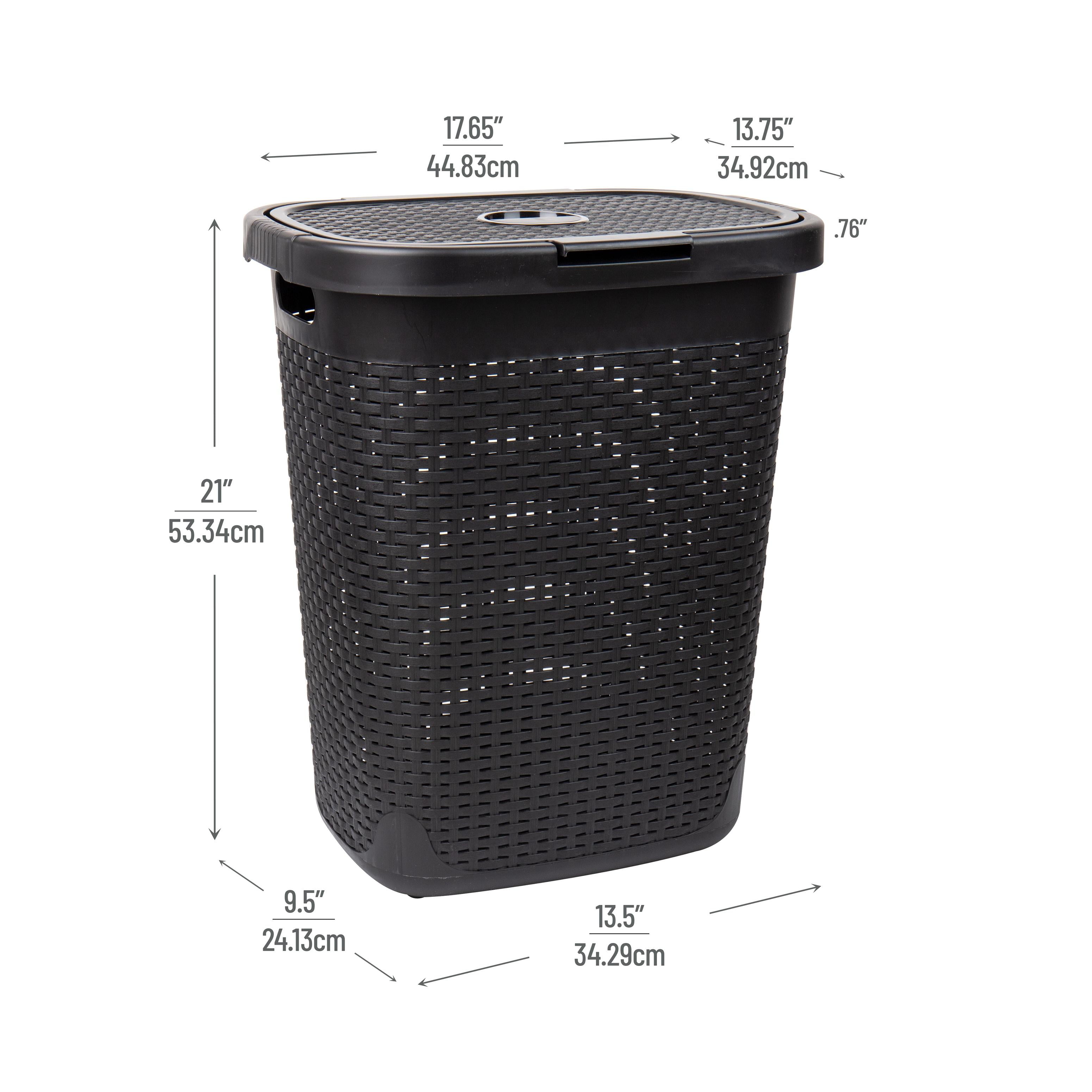 Mind Reader Slim Portable Laundry Hamper, Black