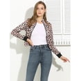thumbnail image 2 of INSPIRE CHIC Blouson Bomber Court à Fleurs pour Femme, à Fermeture Éclair, Col Rabattu, Ourlet Élastique, 2 of 6